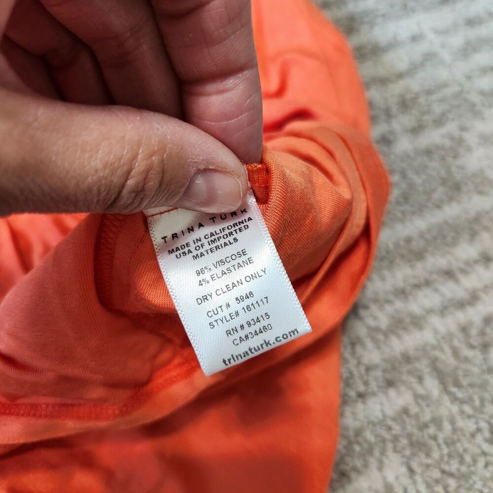 Trina Turk women's key hole shelf bra tank top orange size M - Picture 9 of 10